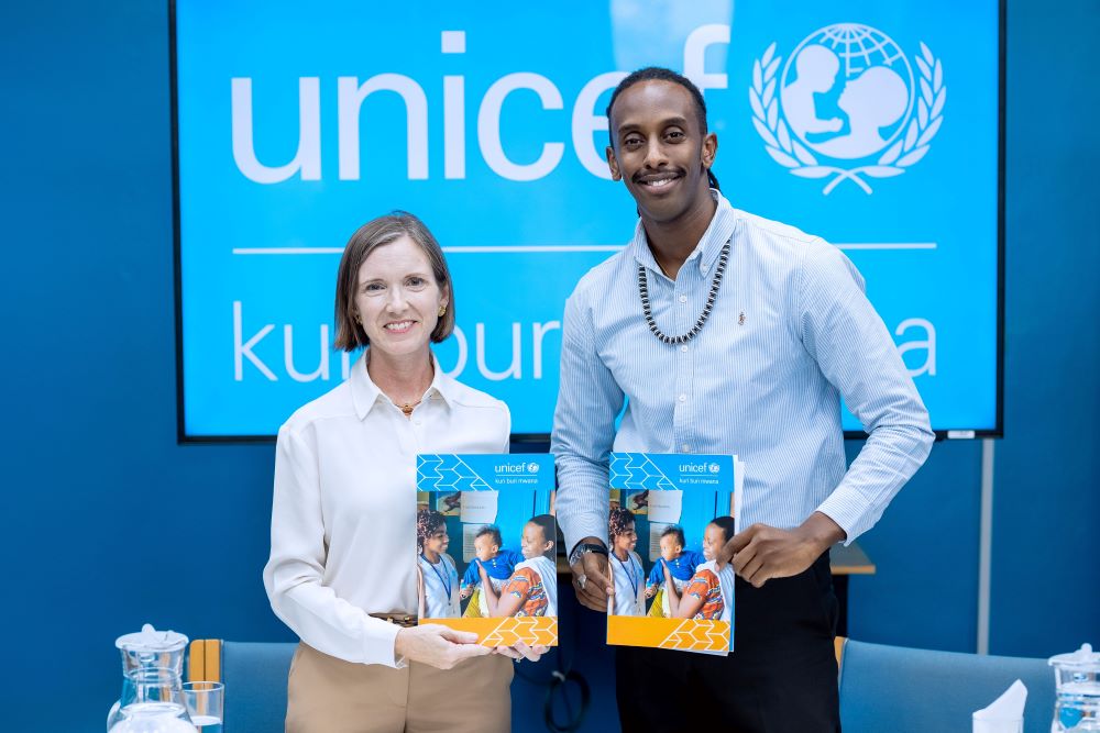 UNICEF, Ishami ry’u Rwanda, ryashyize umukono ku masezerano y’imikoranire na Andy Bumuntu