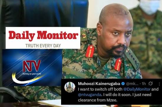 Gen:Muhoozi Yongeye avuga Ko Yahawe Uburenganzira bwo Gufunga Daily Monitor na NTV Uganda